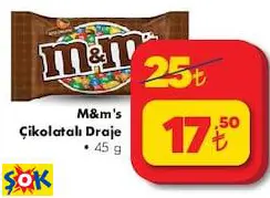 M&M'S ÇİKOLATALI DRAJE 45 G
